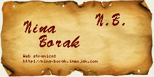 Nina Borak vizit kartica